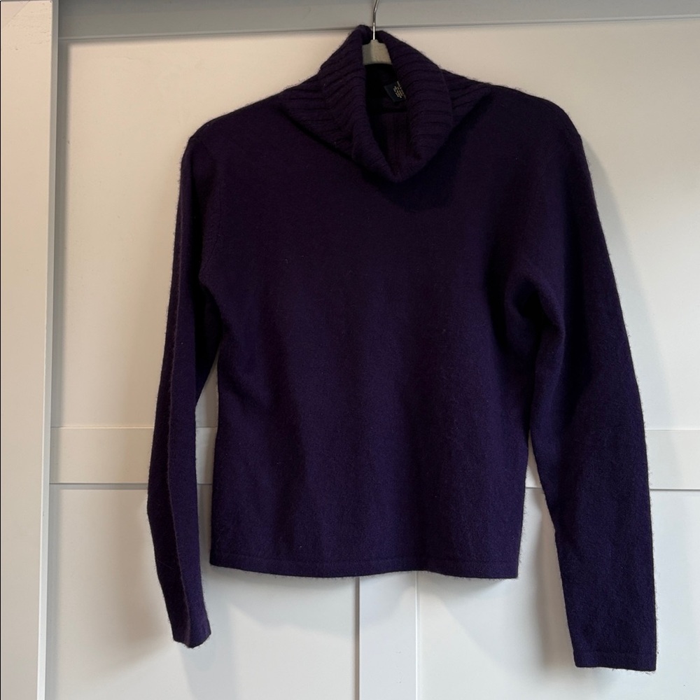 Harold's Cashmere Deep Purple TurtleneckNeck Sweater